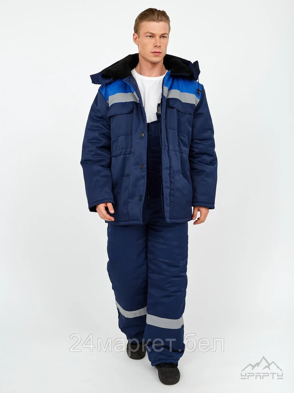 Костюм (куртка+п/к) утепленный "Легион-К" (синий+василек, грета) р-р 52-54 рост 170-176, РФ