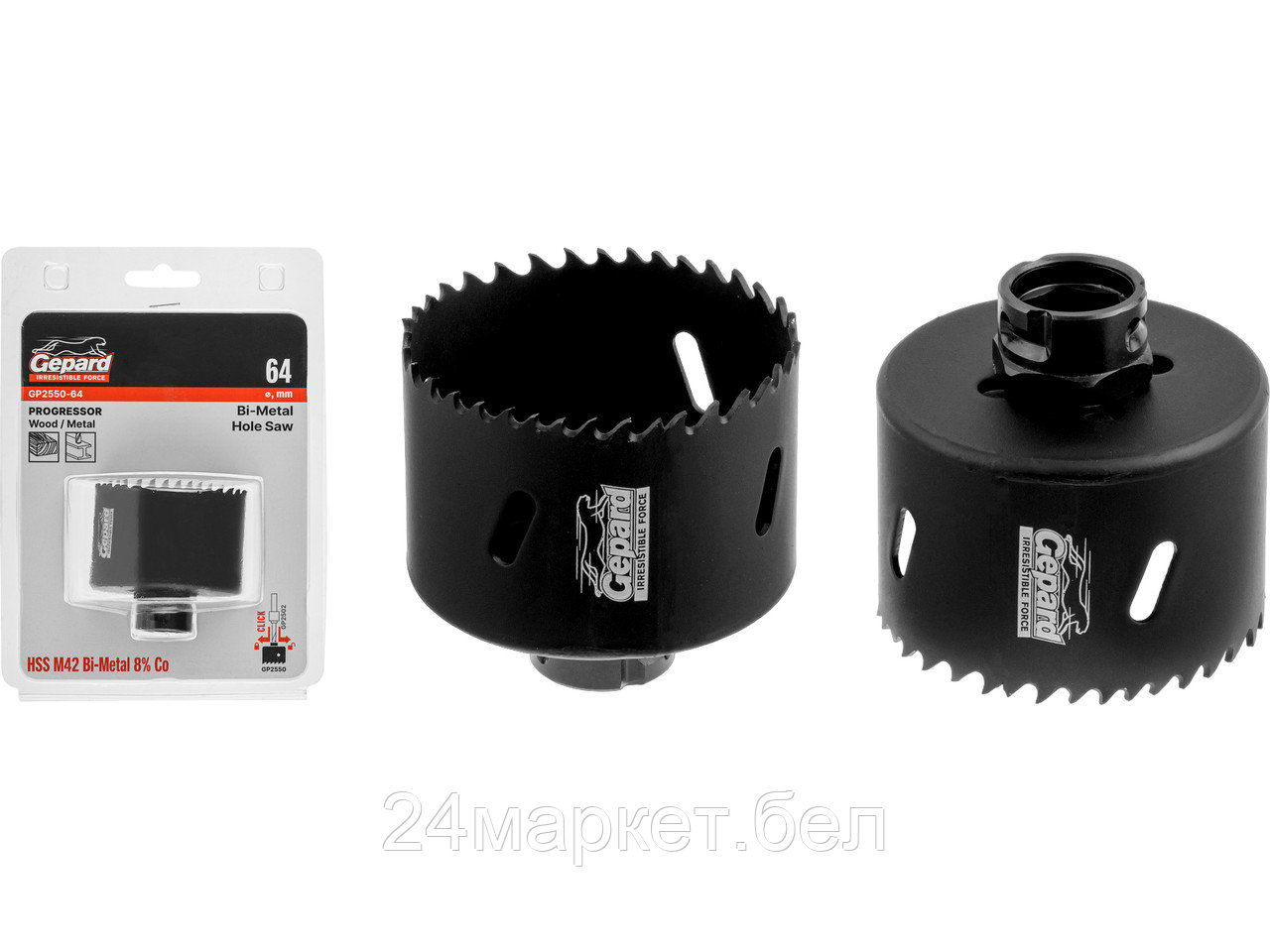 Коронка биметаллическая  d64 мм PROGRESSOR GEPARD