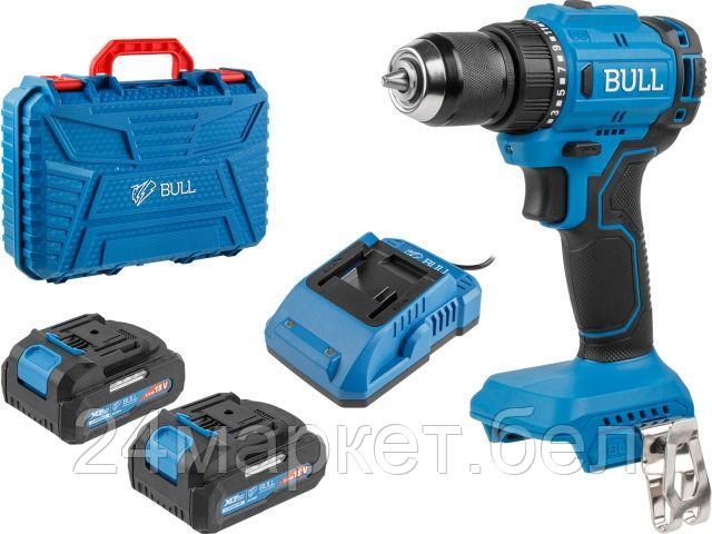 Аккум. дрель-шуруповерт BULL SR 1803 в кор. XLTpro БЕСЩЕТ., 2x2 А*ч, 18 В, 45 Н*м, БЗП 10 мм (шурупы до 10 мм) 1329602