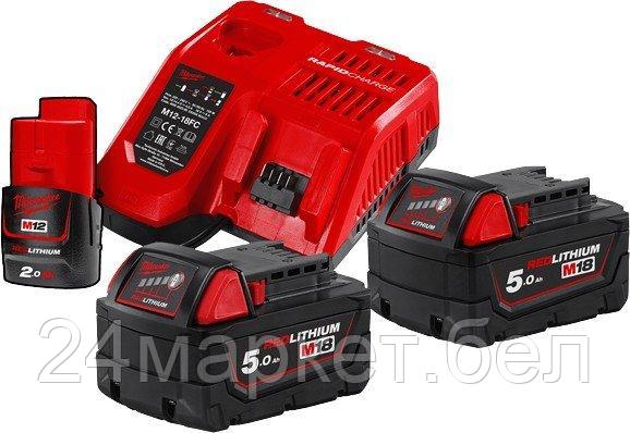 Аккумулятор с зарядным устройством Milwaukee M18 M18NRG-502 4933459217 (2 x 18В/5 Ач + 12В/2 Ач + 12-18В)