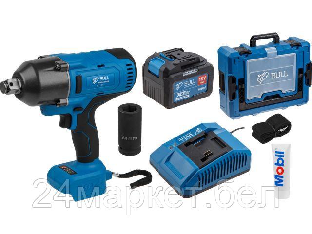 Аккум. ударный гайковерт BULL SC 1801 Xcase XLTpro БЕСЩЕТ., 18 В, 1000 Н*м, 3/4", 1х6 А*ч, з/у 4 А 1329885