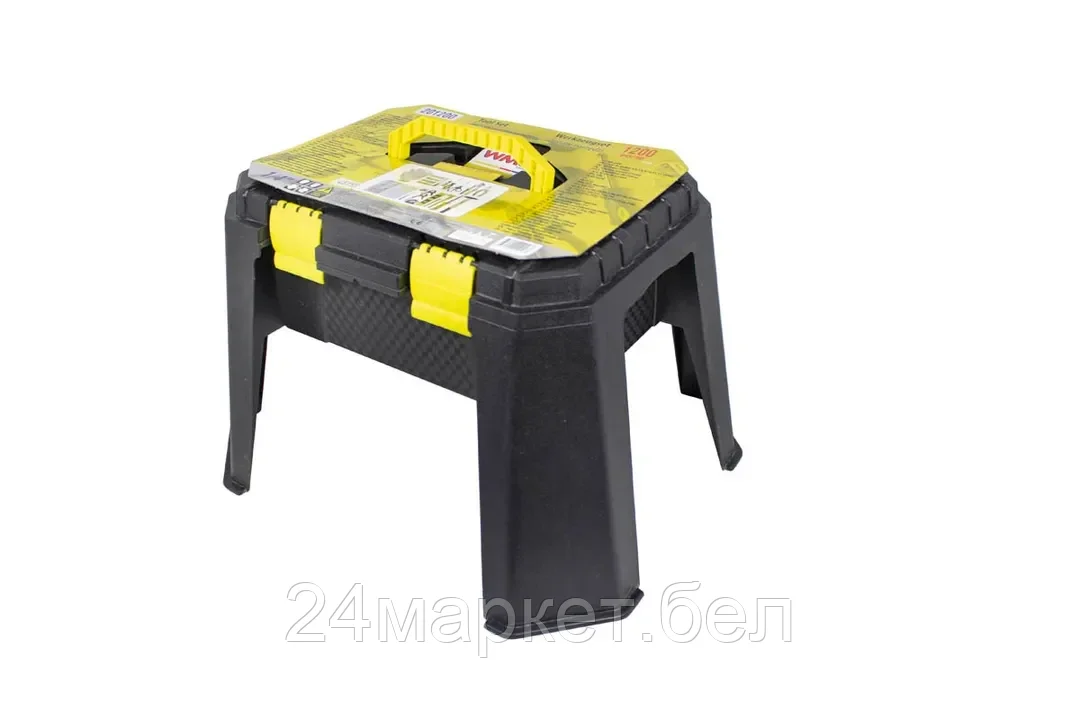 WMC TOOLS Набор инструментов 1200пр.1/4''(6гр)(5-13мм,шарнирно-губцевый инстр.,отвертки,биты,уровень,молоток,расходник,кейс-слесарный стул max нагр.120кг) WMC TOOLS 201200