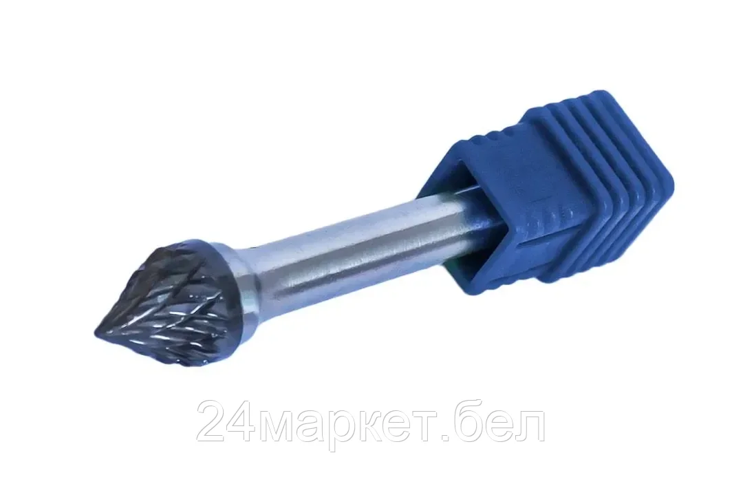 Шарошка коническая "пика" вытянутая по металлу(Ø 16мм,Ø хвостовика 6мм),в пластиковом футляре Forsage F-617J1613