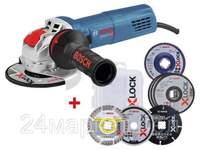 Bosch Одноручная углошлифмашина BOSCH GWX 9-125 S в кор. + АКЦИЯ (3 круга) (3 круга в ПОДАРОК!)