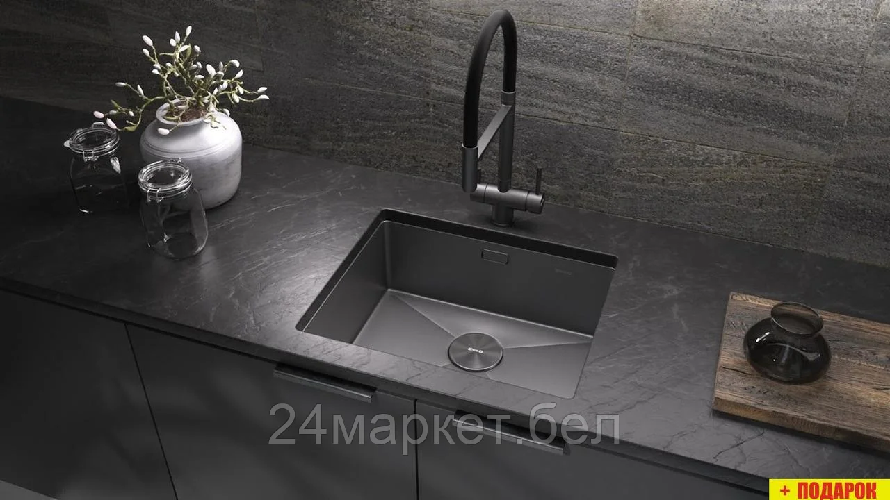Кухонная мойка ZorG Zerox 54 U / IF Zurinox PVD Gunblack