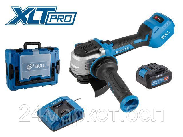 Аккум. углошлифмашина BULL CSG 1812-1 SR Xcase XLTpro 1x4 Ач БЕСЩЕТ, 125 мм, рег. об., 10 000 об/мин (1х4 Ач) 1333997