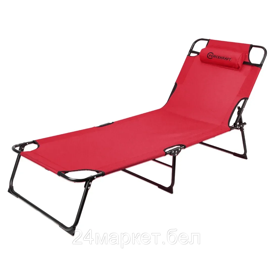 FK-8009C Шезлонг складной с подголовником (670х1930мм) FORCEKRAFT