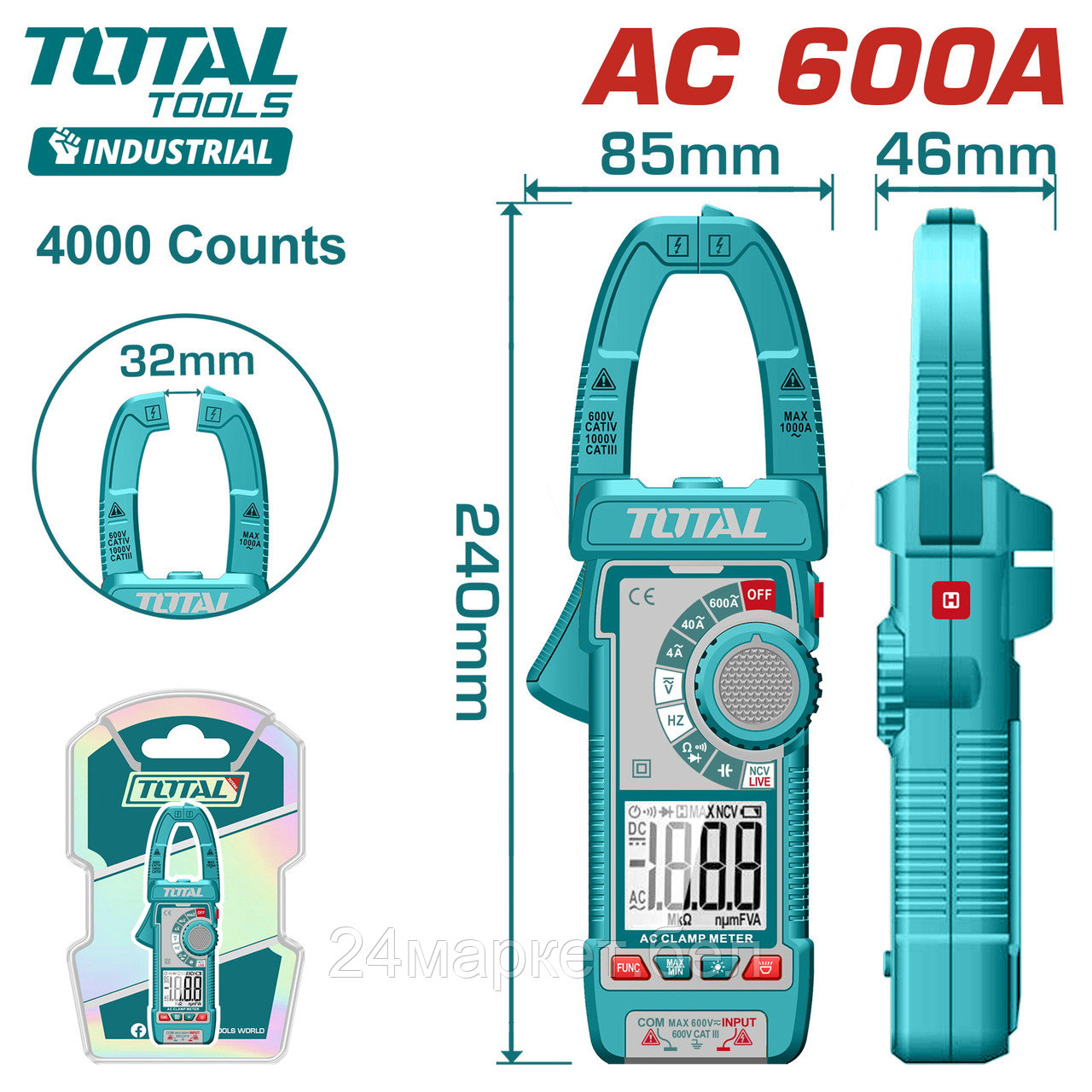 Токовые клещи Total TMT766001