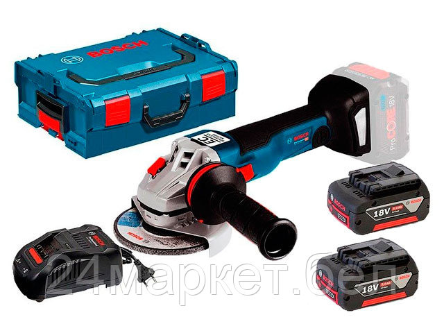 Угловая шлифмашина Bosch GWS 18V-10 Professional 06019J4004 (с 2-мя АКБ, кейс)