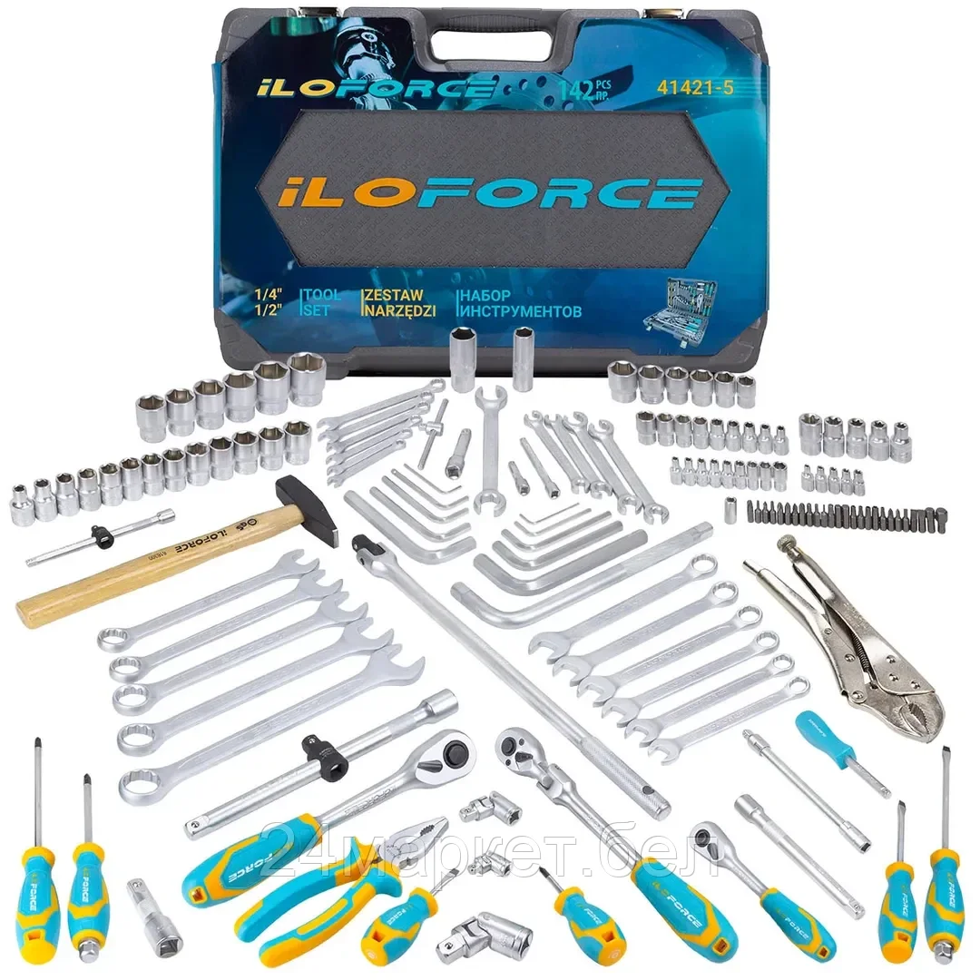 IF-41421-5 ILOforce Набор инструментов 142пр.1/4",3/8",1/2"