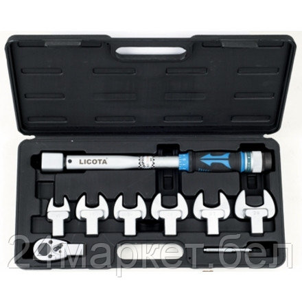 Licota AQC-S002NM Динамометрический ключ в наборе со сменными насадками, 8пр., 15-80Нм