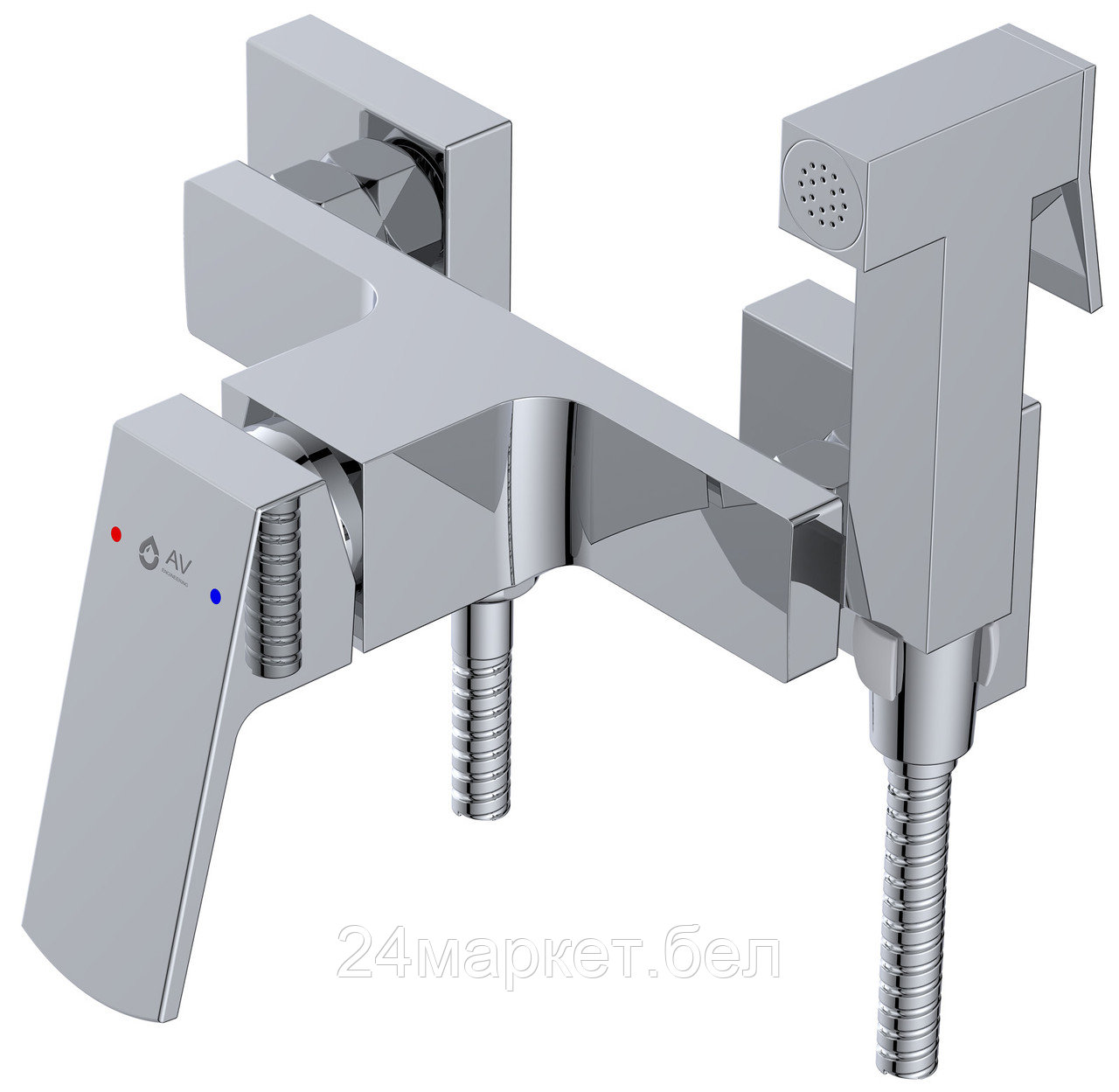 Смеситель для биде (Lt) D35, серия NEO AV Engineering (Без излива, нет эксцентриков) AVNEO2-A170-120