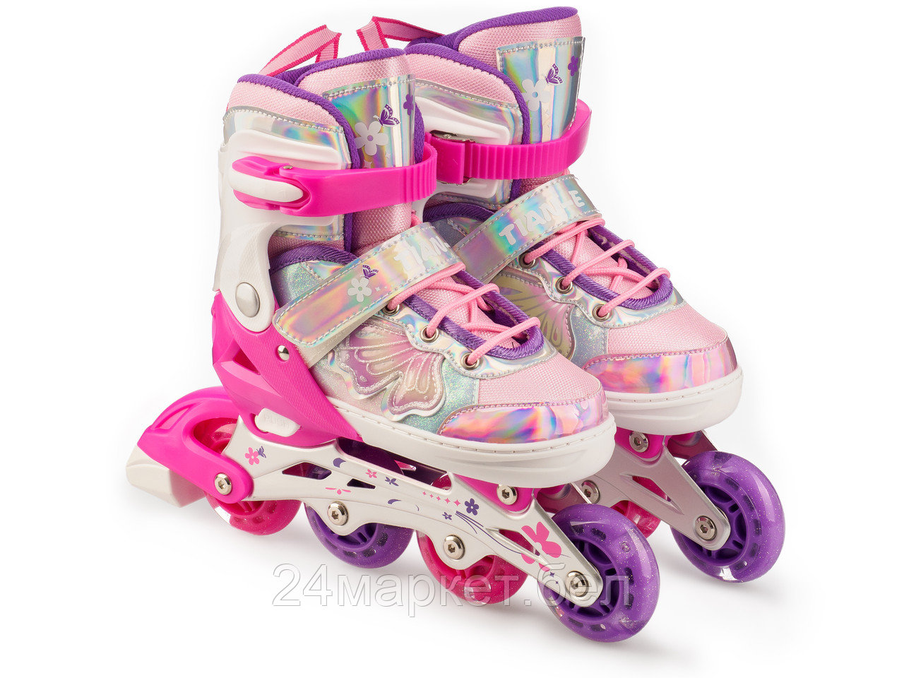 Роликовые коньки TIAN-E TE-285PNS (р. 30-33, розовый/фиолетовый)