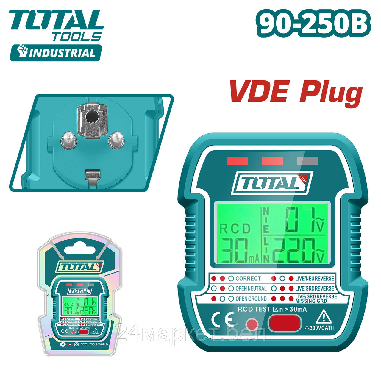 Тестер розеток Total TESST30011