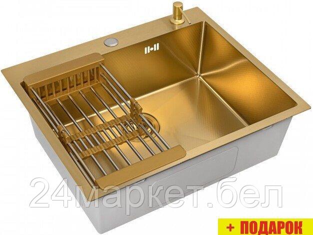 Кухонная мойка Diamond 600*500, коландер, дозатор GOLD DECOR