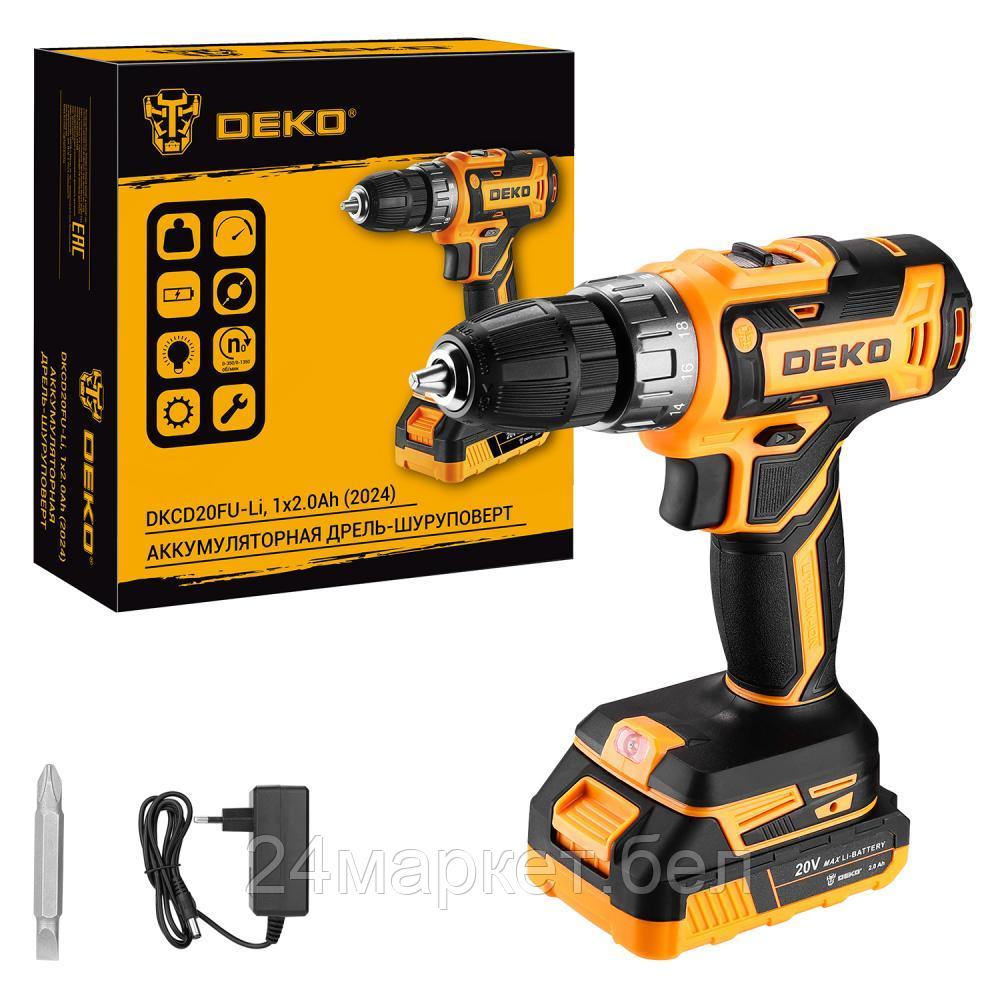 Дрель-шуруповерт Deko DKCD20FU-Li 063-4149 (с 1-им АКБ)