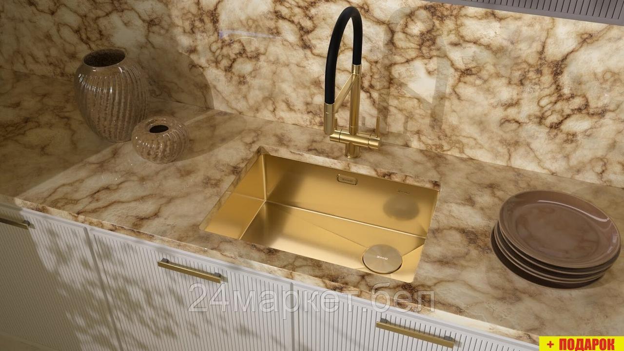 Кухонная мойка ZorG Zerox 59 U / IF Side SF PVD Gold