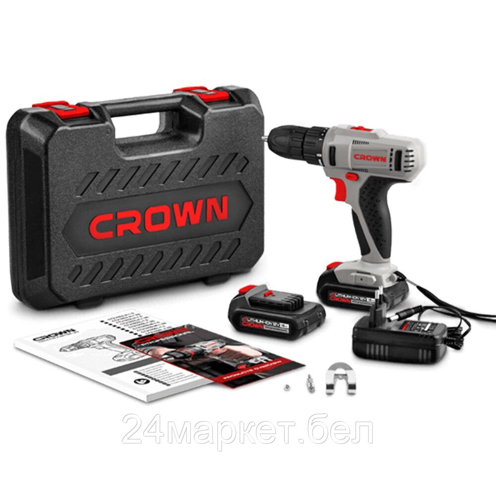 Дрель-шуруповерт Crown CT21052LH-1.5 BMC (с 2-мя АКБ, кейс)