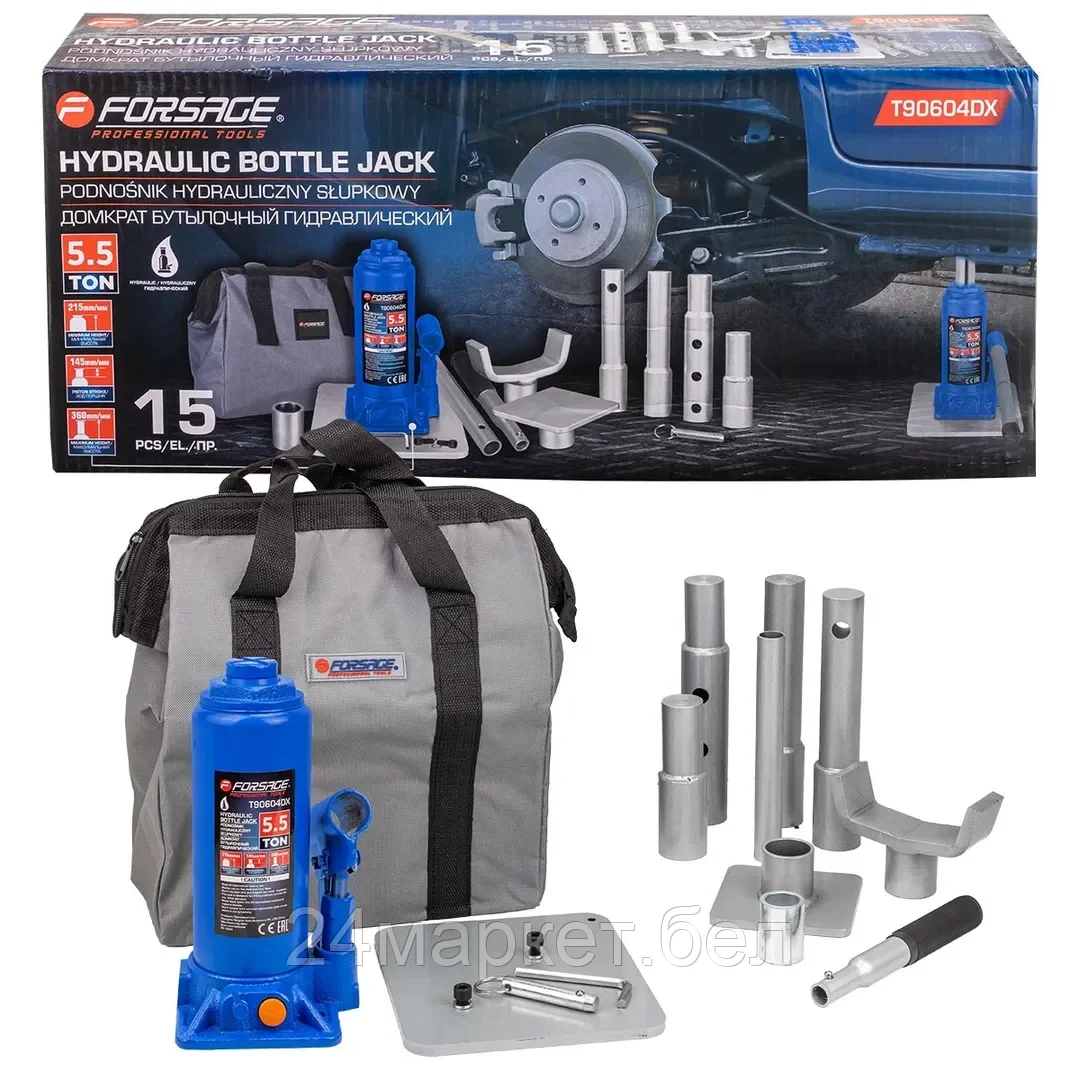 F-T90604DX Домкрат бутылочный гидравлический 5,5т Forsage