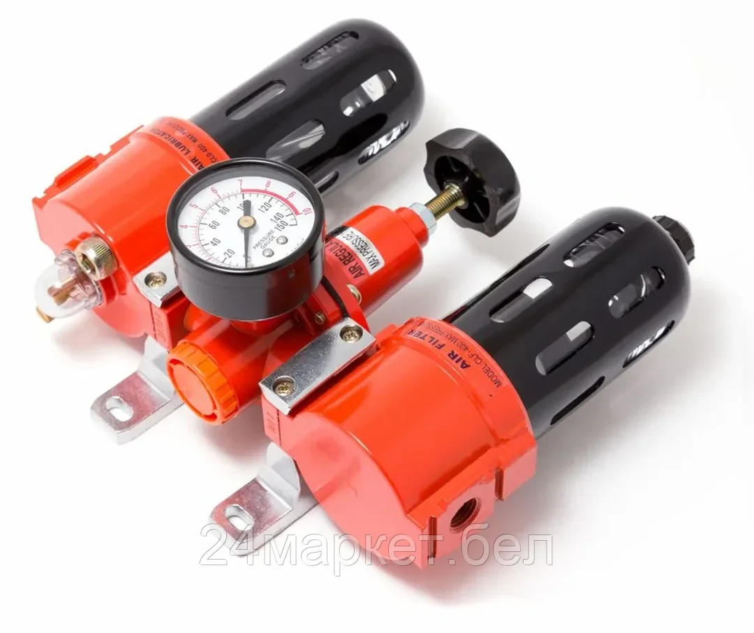 Rock FORCE Блок подготовки воздуха  1/4"(фильтр 55мл,5Мк+ регулятор + маслодобавитель 80мл; 2200л/мин, 5-60°C, max входное/выходное давление: 15/10bar) Rock FORCE RF-700-14