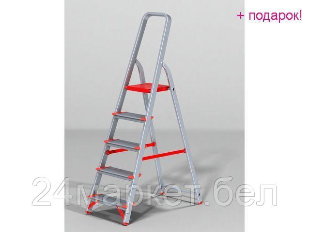 Новая Высота Россия Лестница-стремянка алюм. проф. с широкой ступенью 103 см 5 ступ. 5,1кг NV500 Новая Высота (макс. нагрузка 225кг)