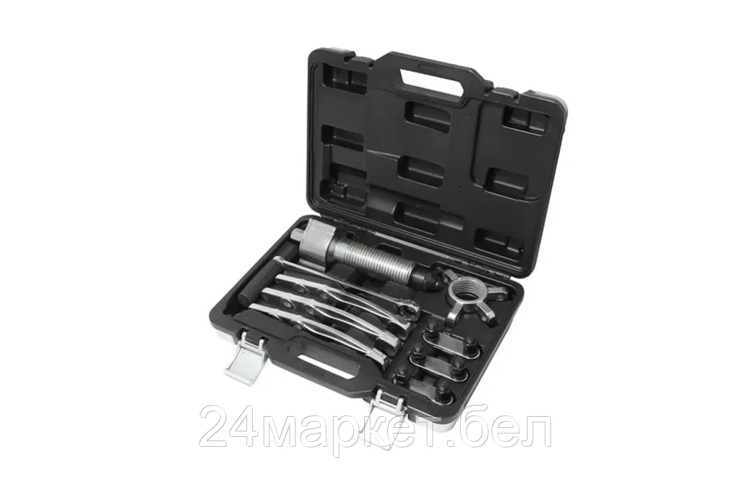 FORSAGE Съемник двух-трехзахватный переставной с редуктором, 5т (Ø захвата: 75-200мм, длина лап - 195мм, ход штока-100мм), в кейсе Forsage F-65914