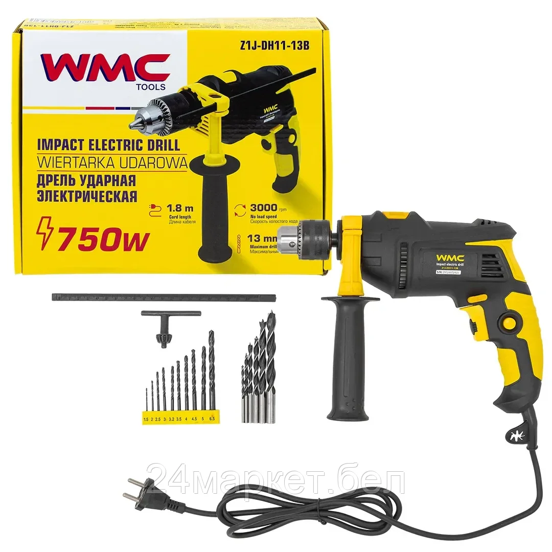 WMC-Z1J-DH11-13B WMC TOOLS Дрель ударная электрическая 3000rpm 750W 230V/50Hz