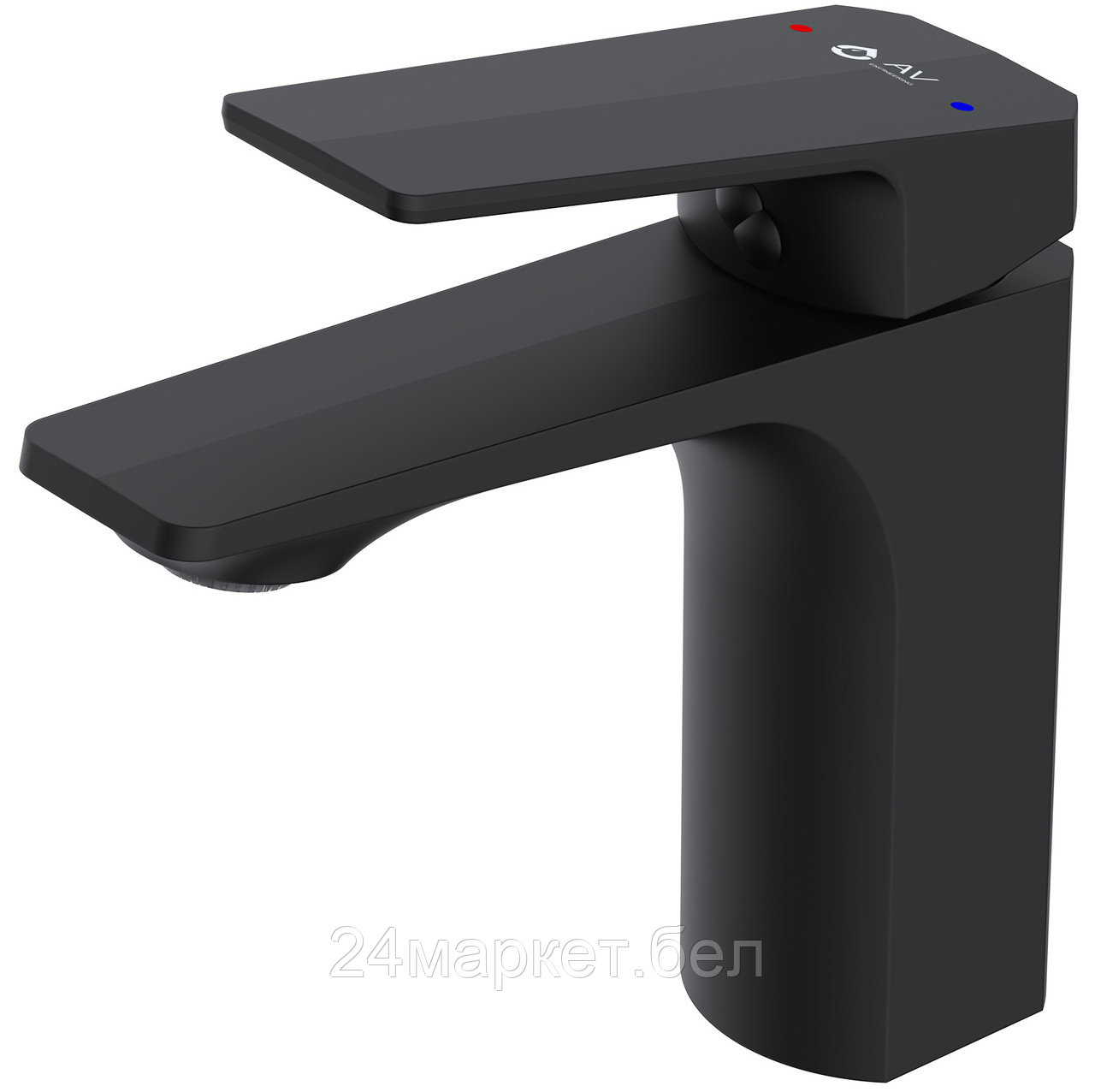 Смеситель для умывальника (Lt) D35, серия WIN (black) AV Engineering (Короткий излив, длина 105 мм, высота 105 мм, монолитный) AVWIN1-BL165-110