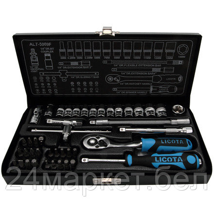 Licota ALT-5009F Набор торцевых головок 1/4" 43пр.