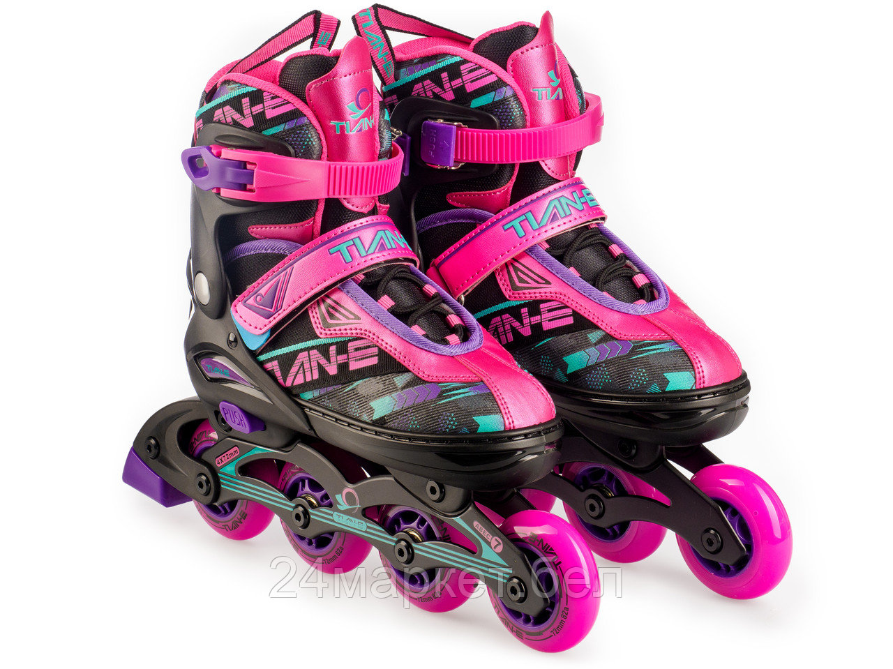 Роликовые коньки TIAN-E TE-781PNM (р. 35-38, розовый)