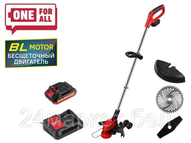 Триммер аккум. WORTEX TB 3018-1 AT с акб и зу  ALL1 МЕГА АКЦИЯ (БЕСЩЁТ.ДВИГ., 18В, 1 акк., 2 Ач, шир.скаш.300 мм (леска), 230 мм (нож)) 1333547