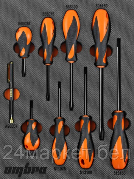 Ombra OMT9STE OMT9STE Набор отверток стержневых Basic в EVA ложементе 280х375 мм, 9 предметов