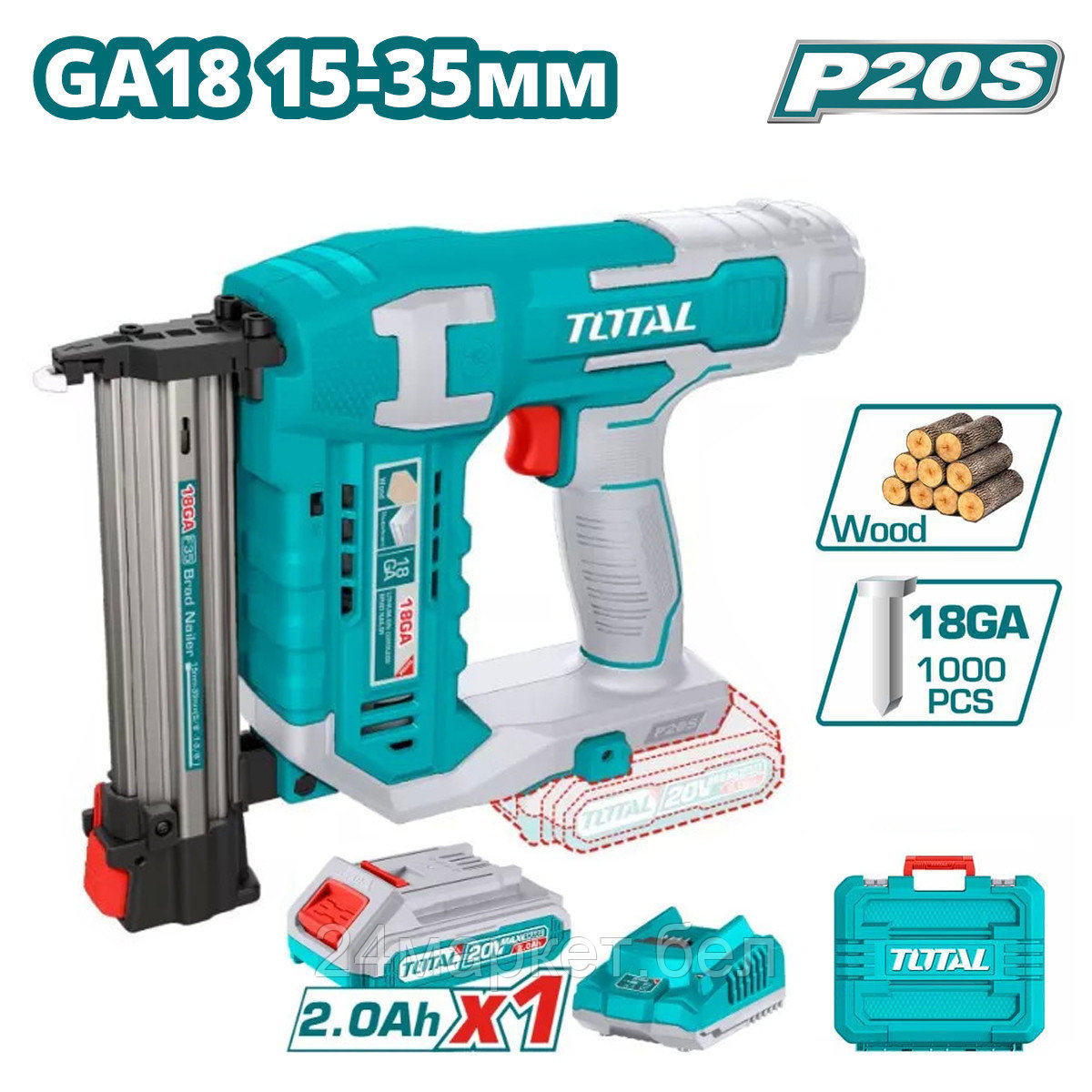 Гвоздезабиватель Total TCBNLI3508 (с 1-им АКБ, кейс)