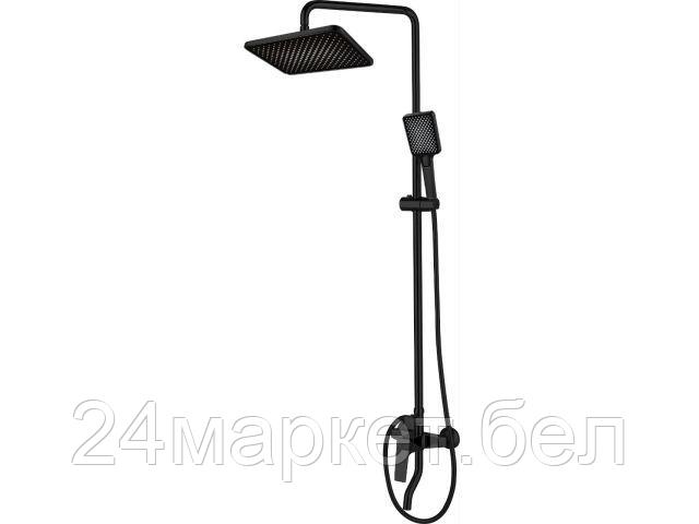 Душевая система (Lt) D35, серия Lily черный, a-five (На стену, короткий излив, роп. душ: вынос 405 мм, размеры 300х200 мм.) A5-1236