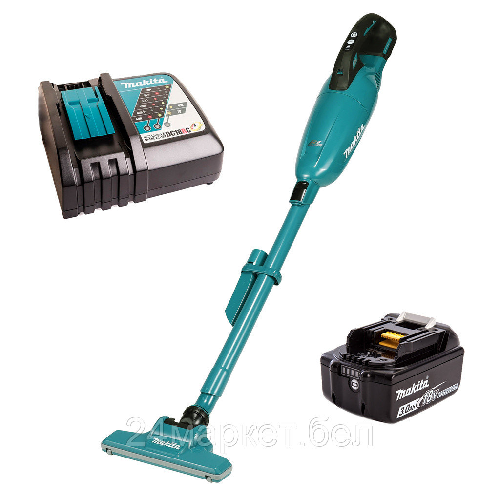 Аккум. пылесос MAKITA LXT DCL284FRF в кор. (18.0 В, 1 акк., 3.0 А/ч, Li-Ion, ЗУ, 0.73 л, самоочистка: нет) DCL284FRF