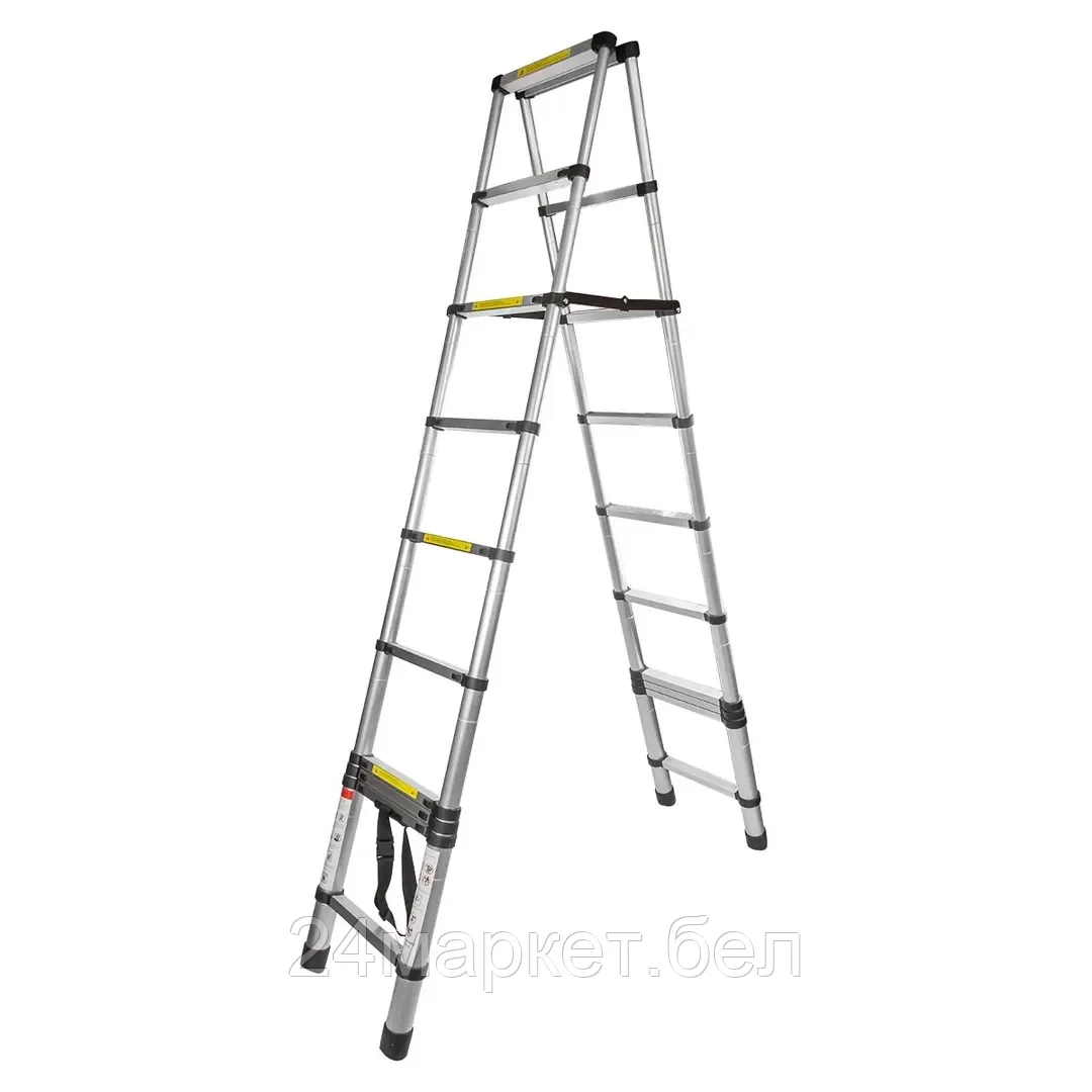 Лестница телескопическая двухсекционная 2.9м FORCEKRAFT BL-TA290