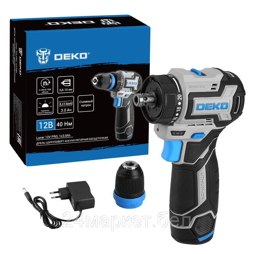 Дрель-шуруповерт Deko Loner 12V PRO 085-1121 (с 1-им АКБ)