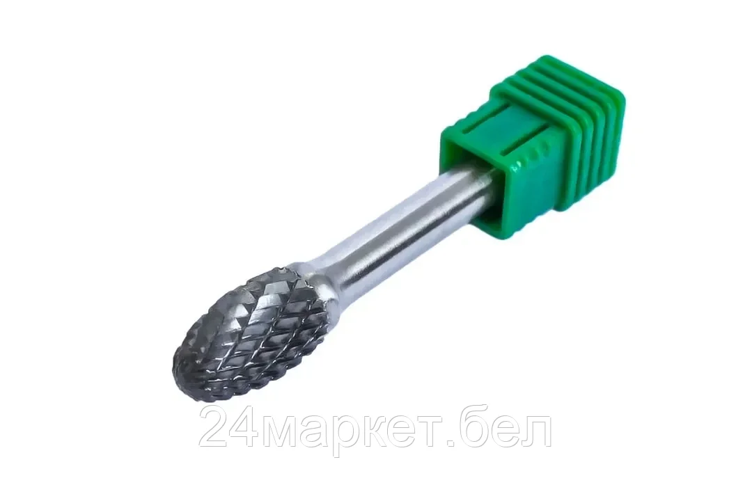 Шарошка сферическая вытянутая по металлу(Ø 8мм,Ø хвостовика 6мм),в пластиковом футляре Rock FORCE RF-617E0813