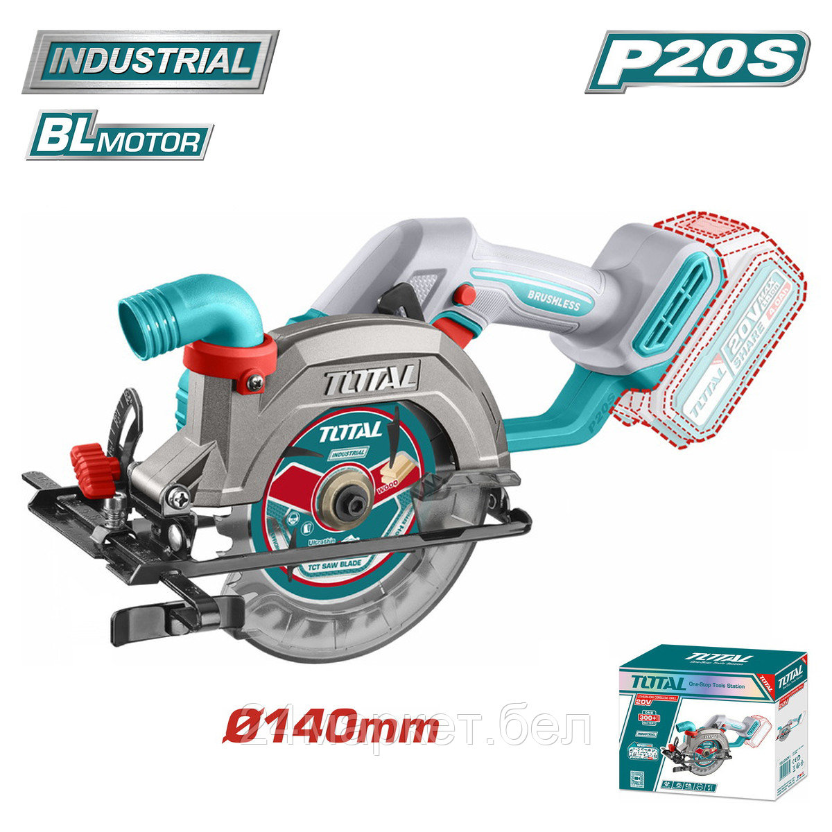 Дисковая (циркулярная) пила Total TSLI1402 (без АКБ)