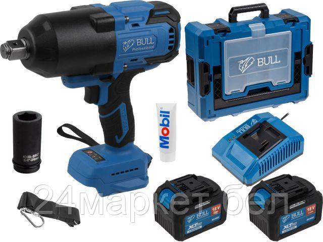 Аккум. ударный гайковерт BULL SC 1810 Xcase, XLTpro, БЕСЩЕТ., 18 В, 1500 Н*м, 3/4", 2х6 А*ч, з/у 6 А (Масса: 3,92 кг,) 1329727