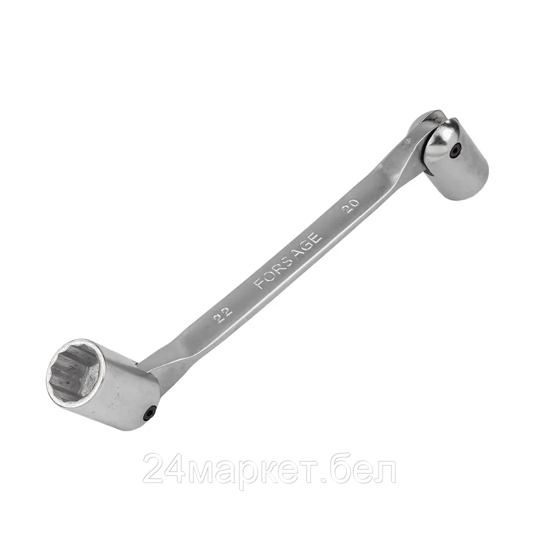 Ключ торцевой шарнирный двухсторонний 20х22мм на пластиковом держателе Forsage F-7522022