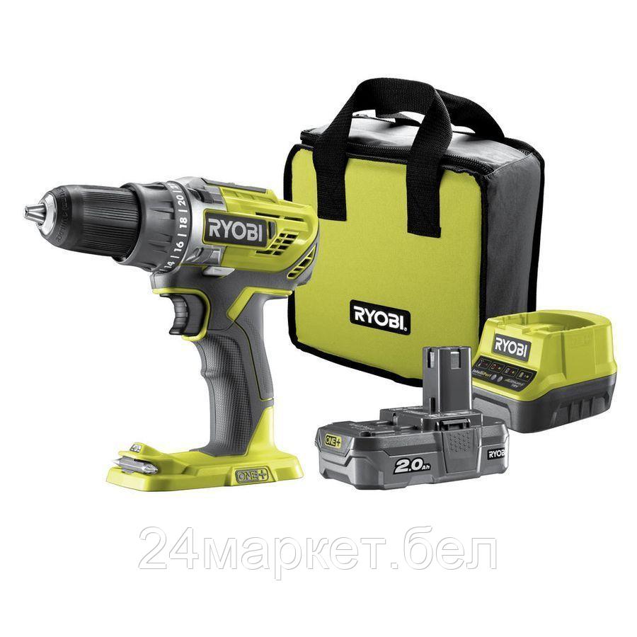 Дрель-шуруповерт Ryobi R18DD3-120S 5133003347 (с 1-м АКБ 2.0 Ah, сумка)
