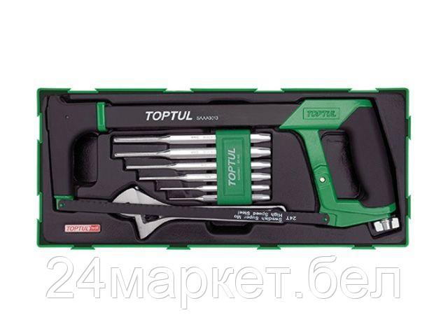 Набор-сет ножовка, разводной ключ 8", выколотки 8предм. TOPTU (TOPTUL) GTB0808