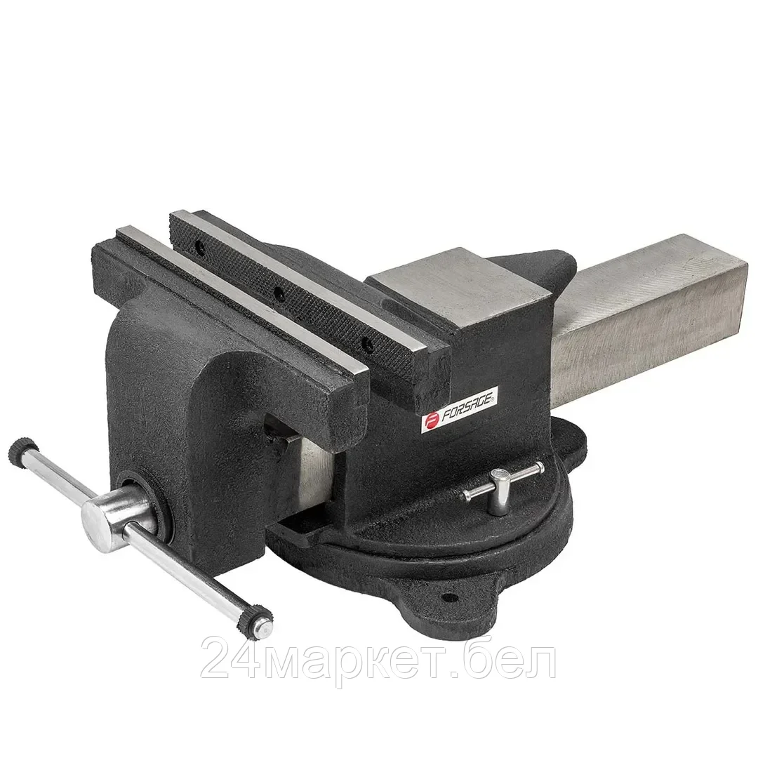 FORSAGE Тиски стальные поворотные с наковальней + захват для труб 10"-250мм Forsage F-6540210A