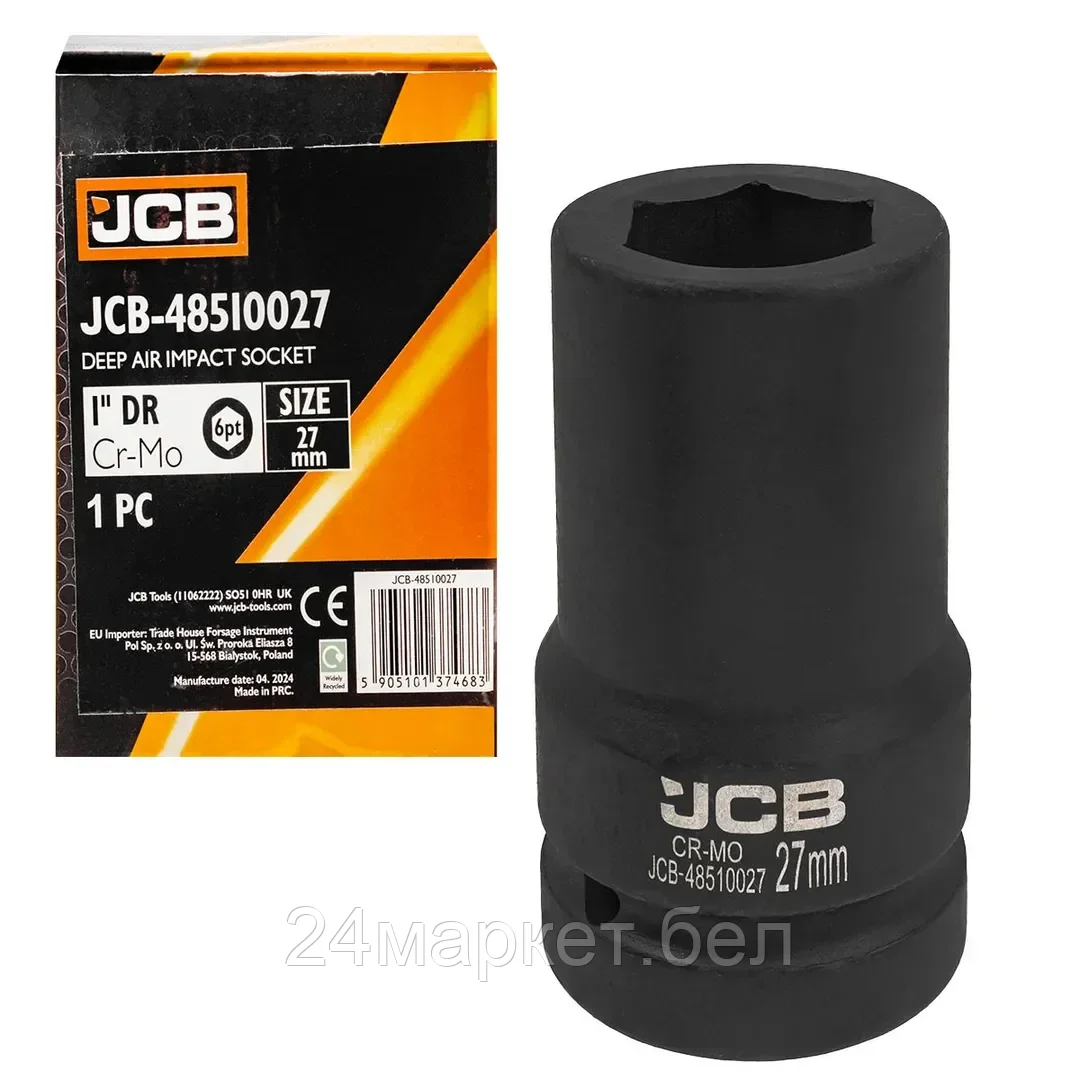 JCB-48510027 JCB Головка ударная глубокая 1", 27мм (6гр.)