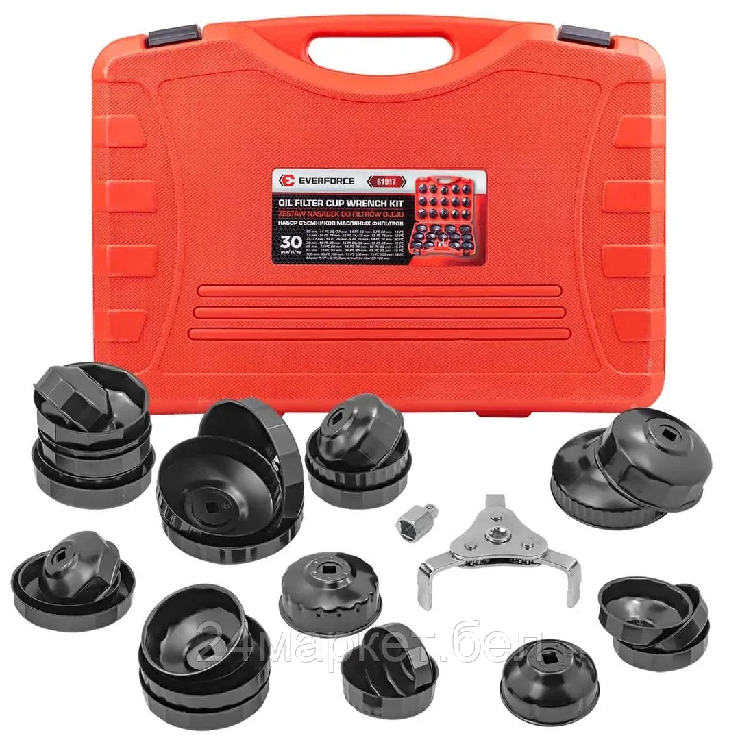 EF-61917 EVERFORCE Головки для обслуживания масляных фильтров, набор 30пр.