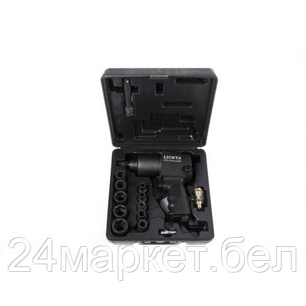 Licota PAW-04006RK2 Гайковерт пневматический ударный 1/2" 563 Нм (57 кГм) с головками 9-27 мм и аксессуарами, в кейсе