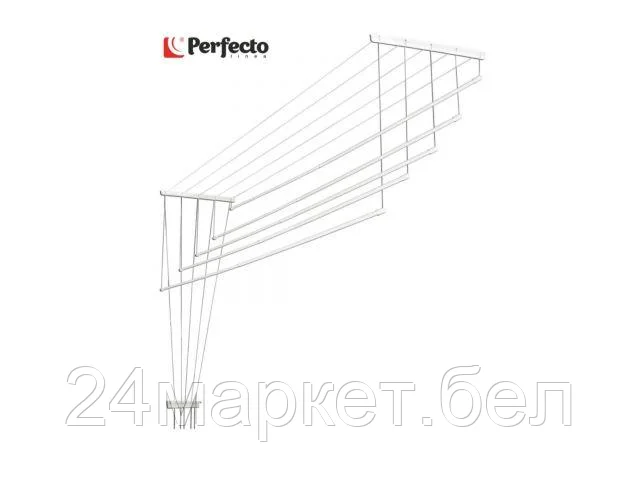Сушилка для белья потолочная алюминиевая телескоп. 1,0-1,8 м, 5 стержней, белая, PERFECTO LINEA (5 стержней)