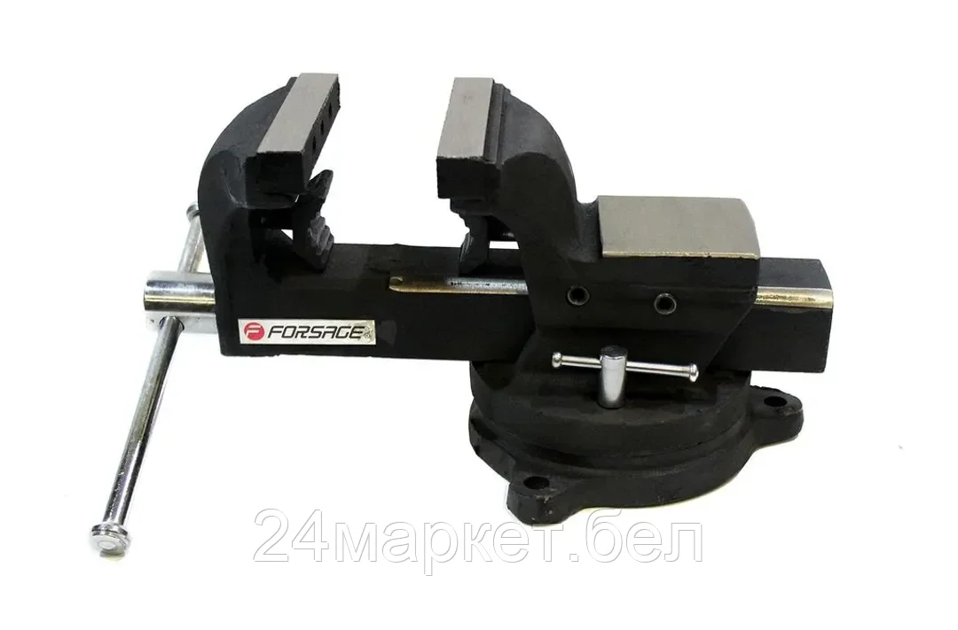 FORSAGE Тиски стальные поворотные с наковальней и съемными губками+захват для труб 4"-100мм Forsage F-6540604
