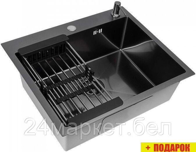 Кухонная мойка Diamond 600*500, коландер, дозатор BLACK DECOR
